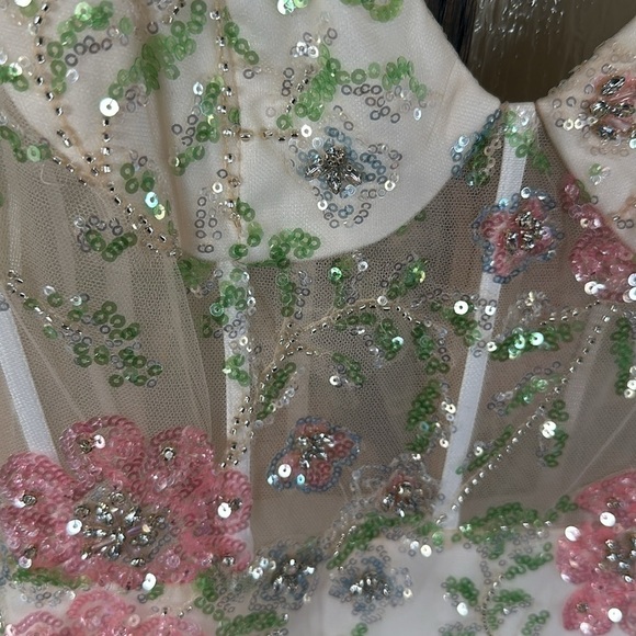 Mac Duggal 68180 Floral Beadwork Sheer Bodice Dress size 4 NEW $598 - Picture 8 of 17